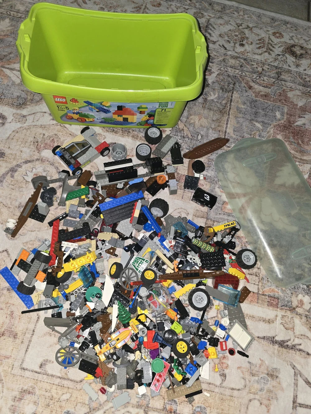 Lego Blocks, Peices, And Storage Container